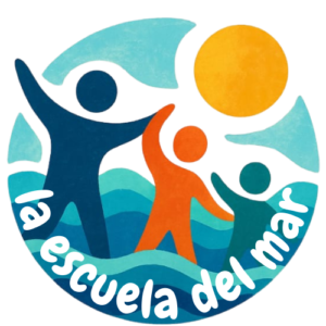 logo escuela del mar transparant background clear font
