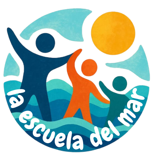 logo escuela del mar transparant background clear font